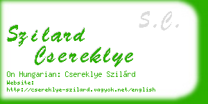 szilard csereklye business card
